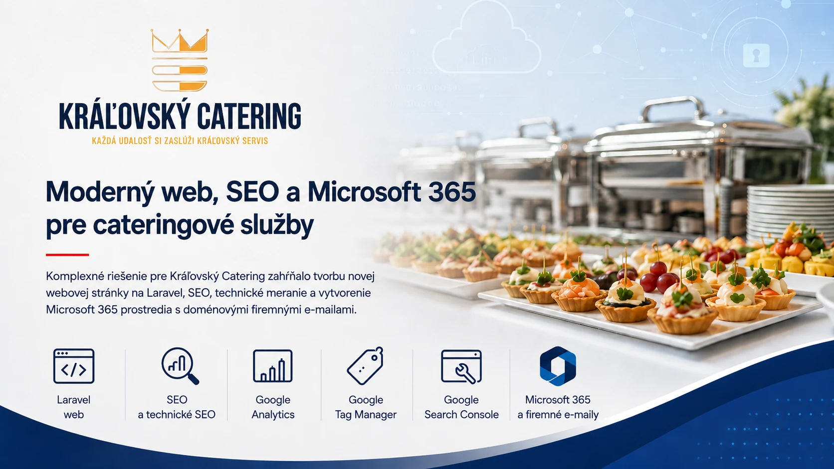 Website, SEO und Microsoft 365 für Kráľovský Catering